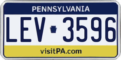 PA license plate LEV3596
