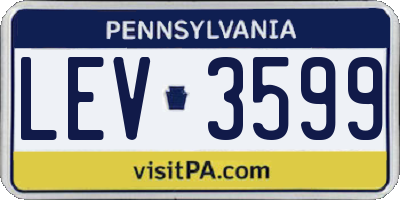 PA license plate LEV3599