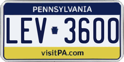 PA license plate LEV3600