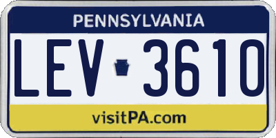 PA license plate LEV3610