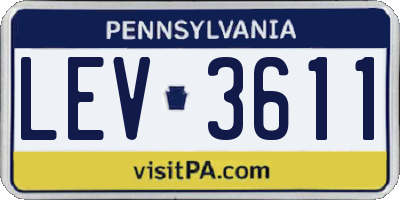 PA license plate LEV3611