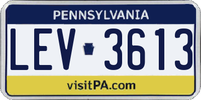 PA license plate LEV3613