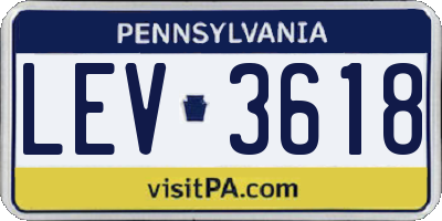 PA license plate LEV3618