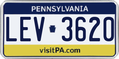 PA license plate LEV3620