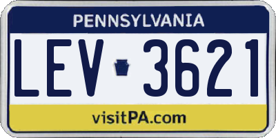 PA license plate LEV3621