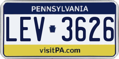 PA license plate LEV3626