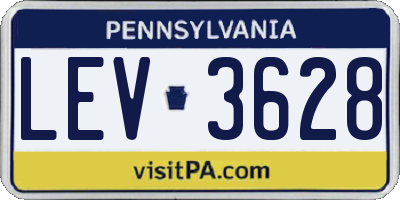 PA license plate LEV3628