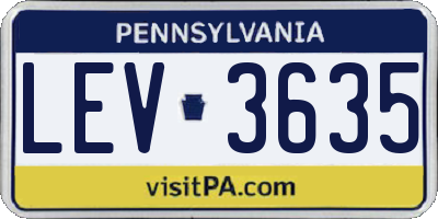 PA license plate LEV3635