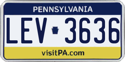PA license plate LEV3636