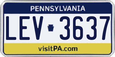 PA license plate LEV3637