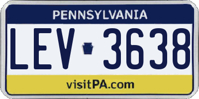 PA license plate LEV3638