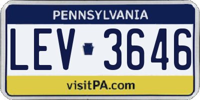 PA license plate LEV3646