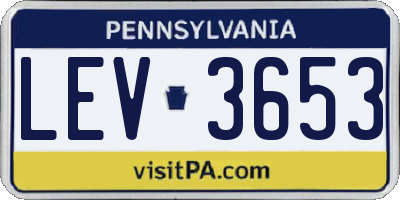 PA license plate LEV3653