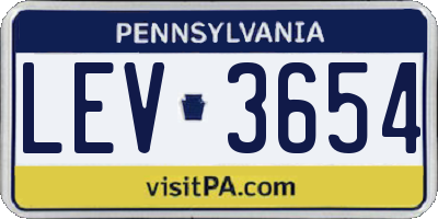 PA license plate LEV3654