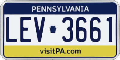 PA license plate LEV3661