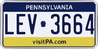 PA license plate LEV3664