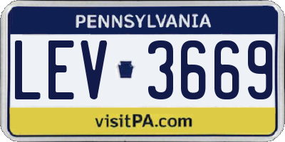 PA license plate LEV3669