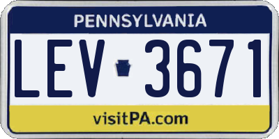 PA license plate LEV3671