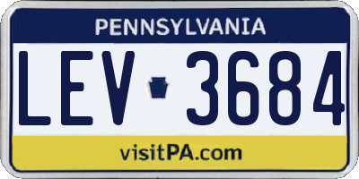 PA license plate LEV3684
