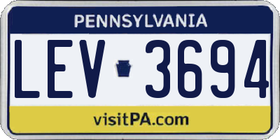 PA license plate LEV3694