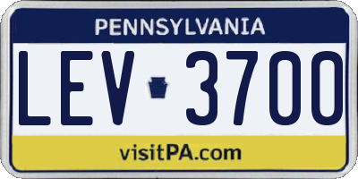 PA license plate LEV3700