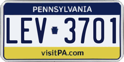PA license plate LEV3701
