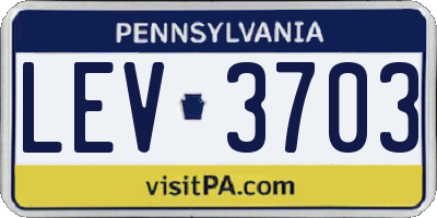 PA license plate LEV3703