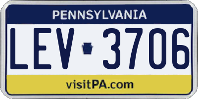 PA license plate LEV3706