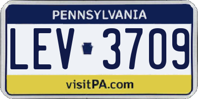 PA license plate LEV3709