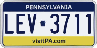 PA license plate LEV3711