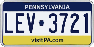 PA license plate LEV3721