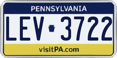 PA license plate LEV3722