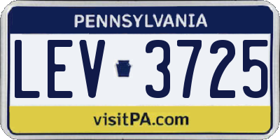 PA license plate LEV3725