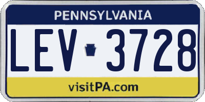 PA license plate LEV3728