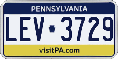 PA license plate LEV3729