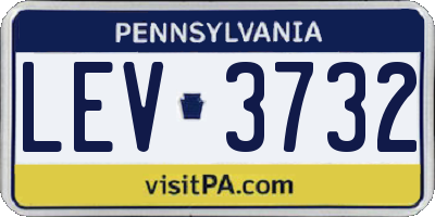 PA license plate LEV3732