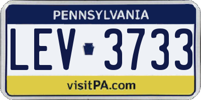 PA license plate LEV3733