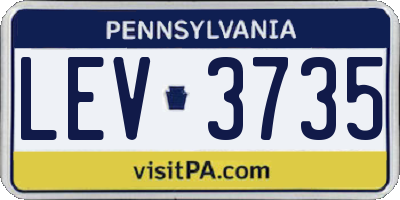 PA license plate LEV3735