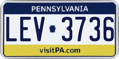 PA license plate LEV3736