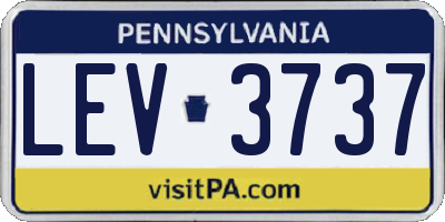 PA license plate LEV3737