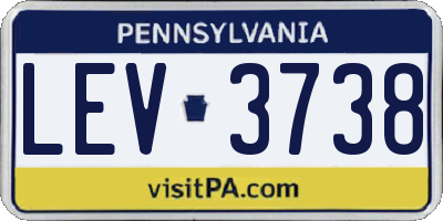 PA license plate LEV3738