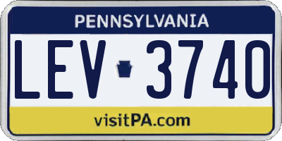 PA license plate LEV3740