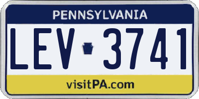 PA license plate LEV3741