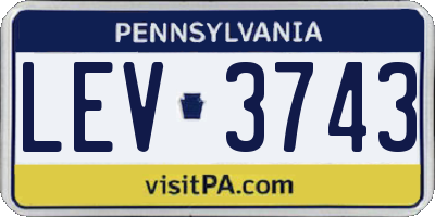 PA license plate LEV3743
