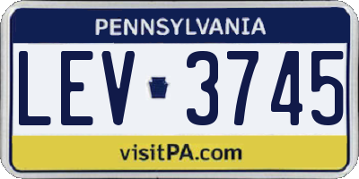 PA license plate LEV3745