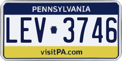 PA license plate LEV3746