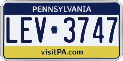 PA license plate LEV3747