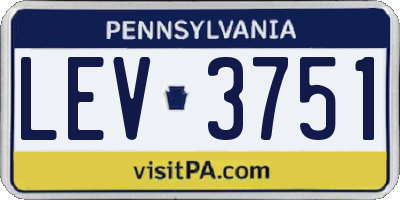 PA license plate LEV3751