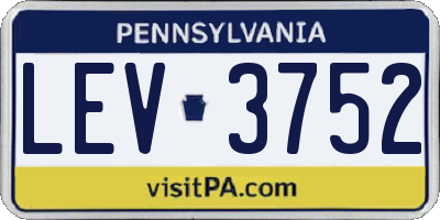 PA license plate LEV3752