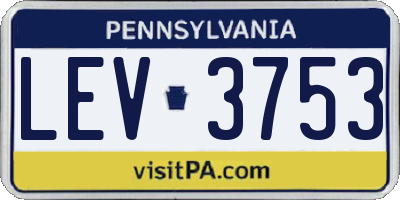 PA license plate LEV3753